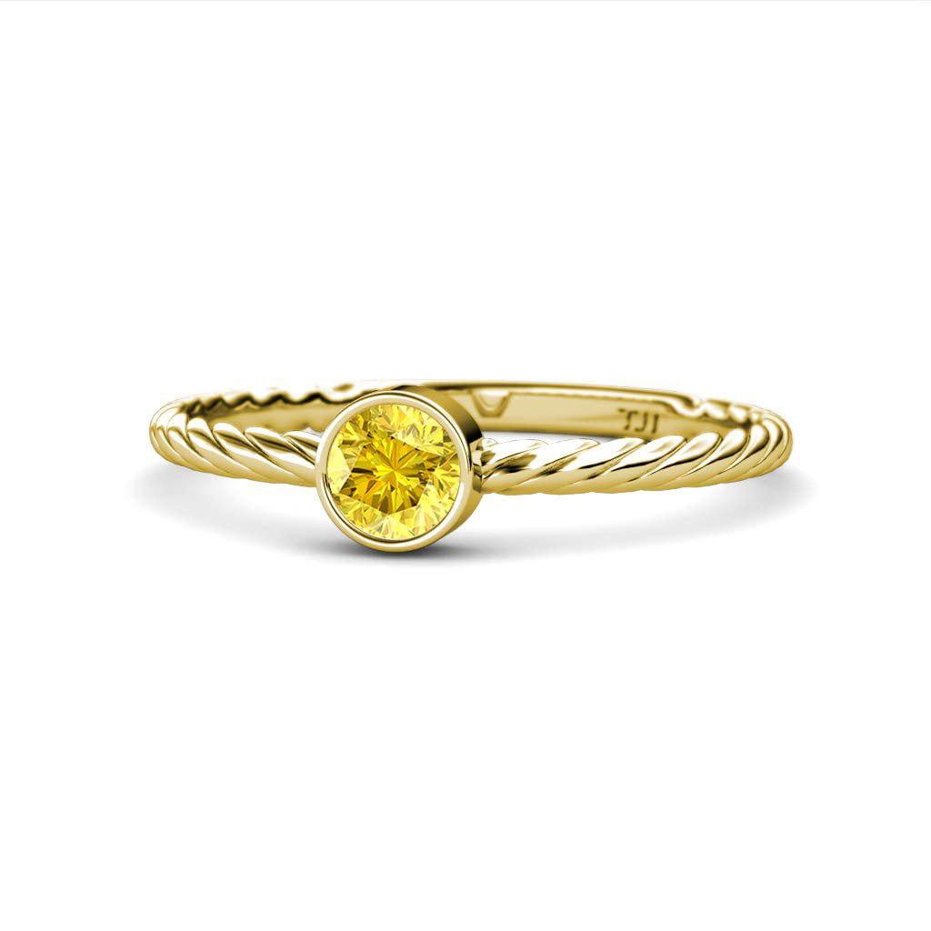 Sublime Gold Women Yellow Sapphire Stone Ring