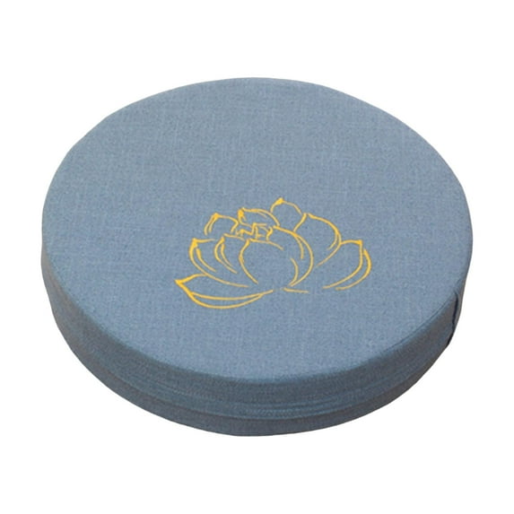 Round Yoga Meditation Cushion 16" Dia Zippered Cover Meditation Accessories Floor Pillow for Tea Decor Prayer Indoor Men Gifts Blue 6cm