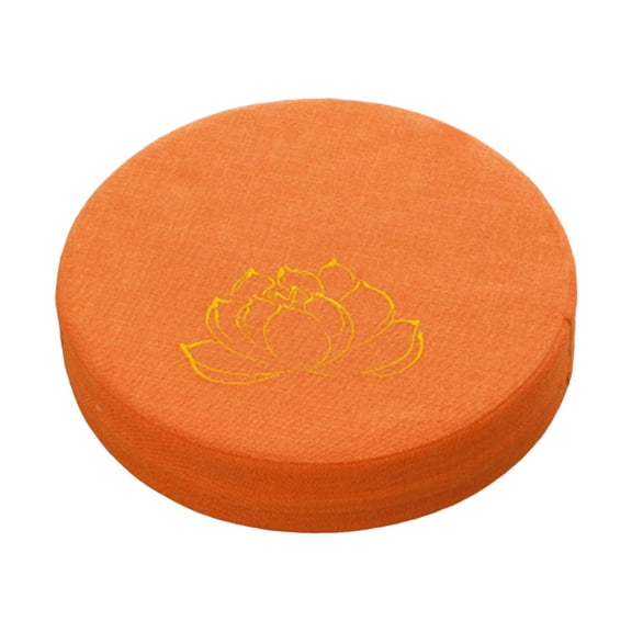 Round Yoga Meditation Cushion 16" Dia Zippered Cover Meditation Accessories Floor Pillow for Tea Decor Prayer Indoor Men Gifts Orange 6cm