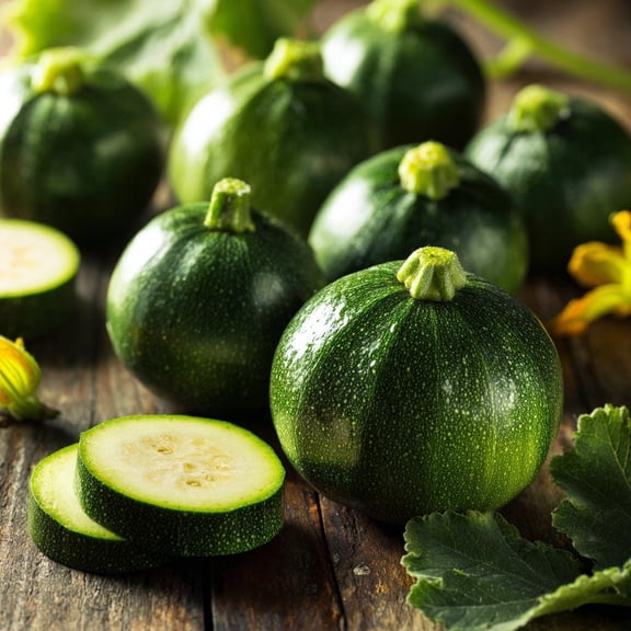 Round Zucchini 25 Seeds | Heirloom Compact Summer Squash for Gardens & Cooking