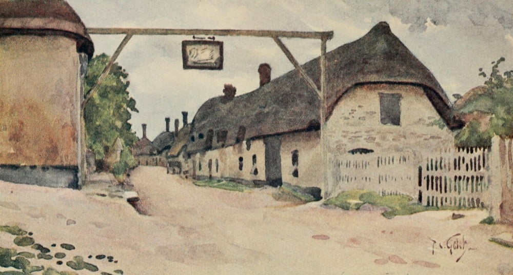 Round about Wiltshire 1907 Enford Canvas Art - Thomas Cooper Gotch (18 x 24)
