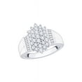 thumbnail image 1 of Round and Baguette Cut Diamond Fashion Ring in 10K White Gold (1 cttw) (I-Color, SI3/I1-Clarity) (Size-7.5), 1 of 2