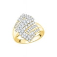 thumbnail image 1 of Round and Baguette Cut Diamond Fashion Ring in 14K Yellow Gold (1 1/2 cttw) (I-Color, SI3/I1-Clarity) (Size-10), 1 of 2