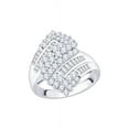 thumbnail image 1 of Round and Baguette Cut Diamond Fashion Ring in Sterling Silver (1 1/2 cttw) (I-Color, SI3/I1-Clarity) (Size-9.5), 1 of 2