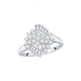 thumbnail image 1 of Round and Baguette Cut Diamond Fashion Ring in Sterling Silver (1 cttw) (I-Color, SI3/I1-Clarity) (Size-5), 1 of 2