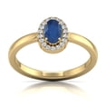 thumbnail image 1 of Round and Oval Shape Natural Sapphire Gemstone Ring in 14K Yellow Gold (Size: 5), 1 of 6