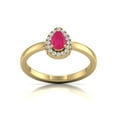 thumbnail image 1 of Round and Pear Cut Natural Ruby Gemstone Ring in 14K Yellow Gold (Size: 8.5), 1 of 6