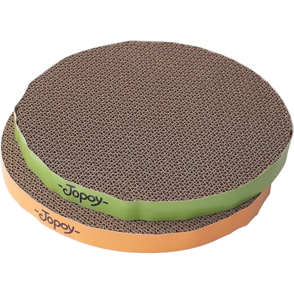 Jopoy Pet Supplies Scratch and Spin Round Cat Scratcher Replacement Pads, 2 Count