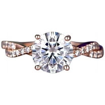 Round cut 1.25 Ct infinity style Man made diamond moissanite & Man made diamond moissanite Engagement Ring with 18k Gold Plating