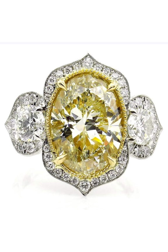 Round cut natural zircon ring