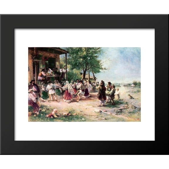 Round-dance at Aninoasa 20x24 Framed Art Print by Theodor Aman