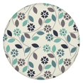 thumbnail image 1 of Round elastic tablecloth with watercolor floral print, soft polyester fabric for 44-52 inch tables, oversized version, 1 of 6