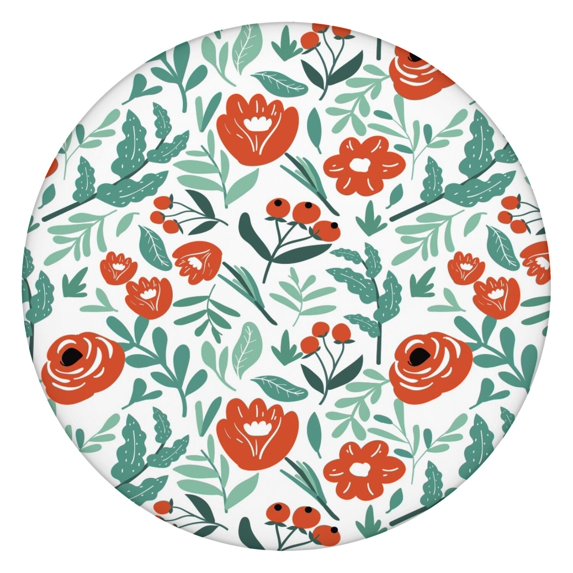 Round fitted tablecloth with elastic border, water-resistant polyester fabric, fits 44-52 inch diameter tables, oversized edition