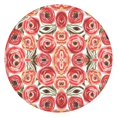 thumbnail image 1 of Round floral polyester tablecloth with elastic border, water-resistant and easy-clean, fits 44-52 inch tables, big size, 1 of 7