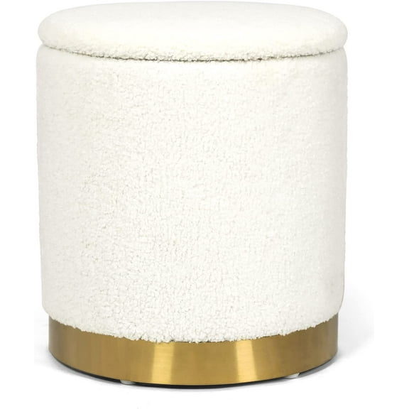 Round footstool with storage function, bedroom dressing stool, footstool with storage function, coffee table, small footstool for living room