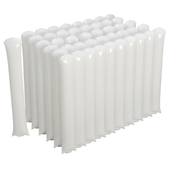 Round head cheering sticks, inflatable thunder sticks, plastic clapper noise maker, team spirit boom sticks, cheering props for sports game, team cheerleading, sports party supplies (White)