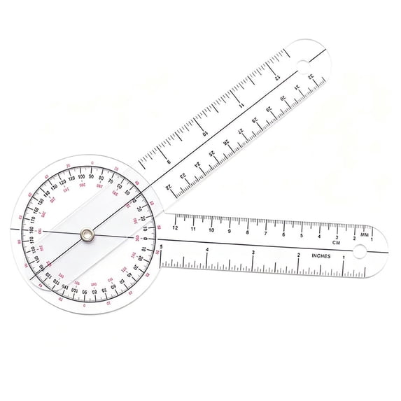 Round head measuring ruler Math Tool Manipulative Protractor Ruler