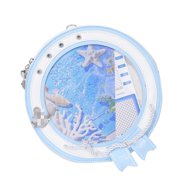 Round ita Bag Shape Aesthetic Purse Sailor PU Leather Crossbody pin Bag Kawaii Lolita Ita Bag Badge Display Bag