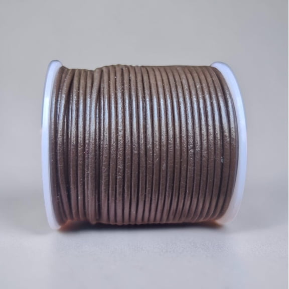 Round leather cord 1.5 mm brown 25 meter