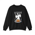 thumbnail image 1 of Cotton Round-neck long-sleeved Mysterious Apparition Glowing Sweatshirt Silhouetted Forest Design Black S-3XL, 1 of 6