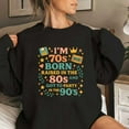 thumbnail image 1 of Round-neck long-sleeved Womens Retro Decades Graphic Sweatshirt Vintage Comfortable Black S-3XL, 1 of 6