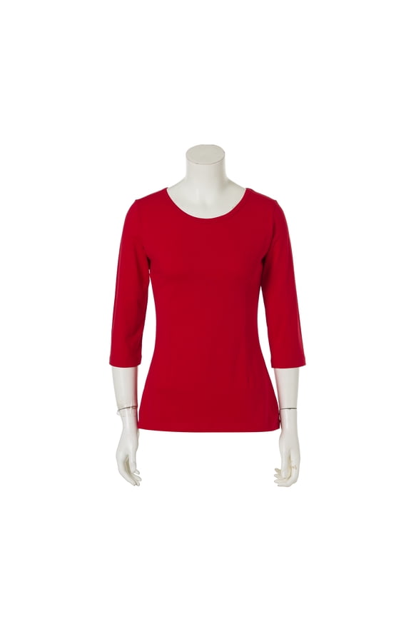 Round neck mid sleeve basic T-shirt