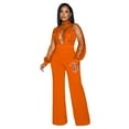 thumbnail image 1 of Round neck, sequin, wide leg jumpsuit, 1 of 1