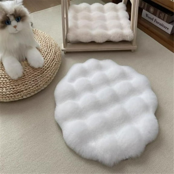 Round pet cushion, cat cushion, round cushion, cosmetic stool cushion, 40x40 cm (diameter 15.7 inches), plush dog nest cushion