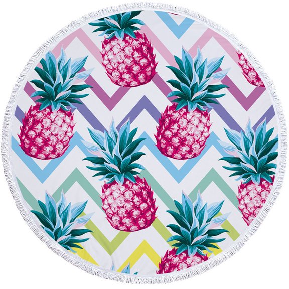 Round printed microfiber beach towel super colorful bath towel, sandproof beach blanket beach mat, multi purpose for travel swimming pool, unique shape, quick dry.