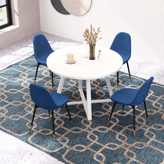 Round shape - 5-piece dining set with table - Special occasions - Comfortable foam padding