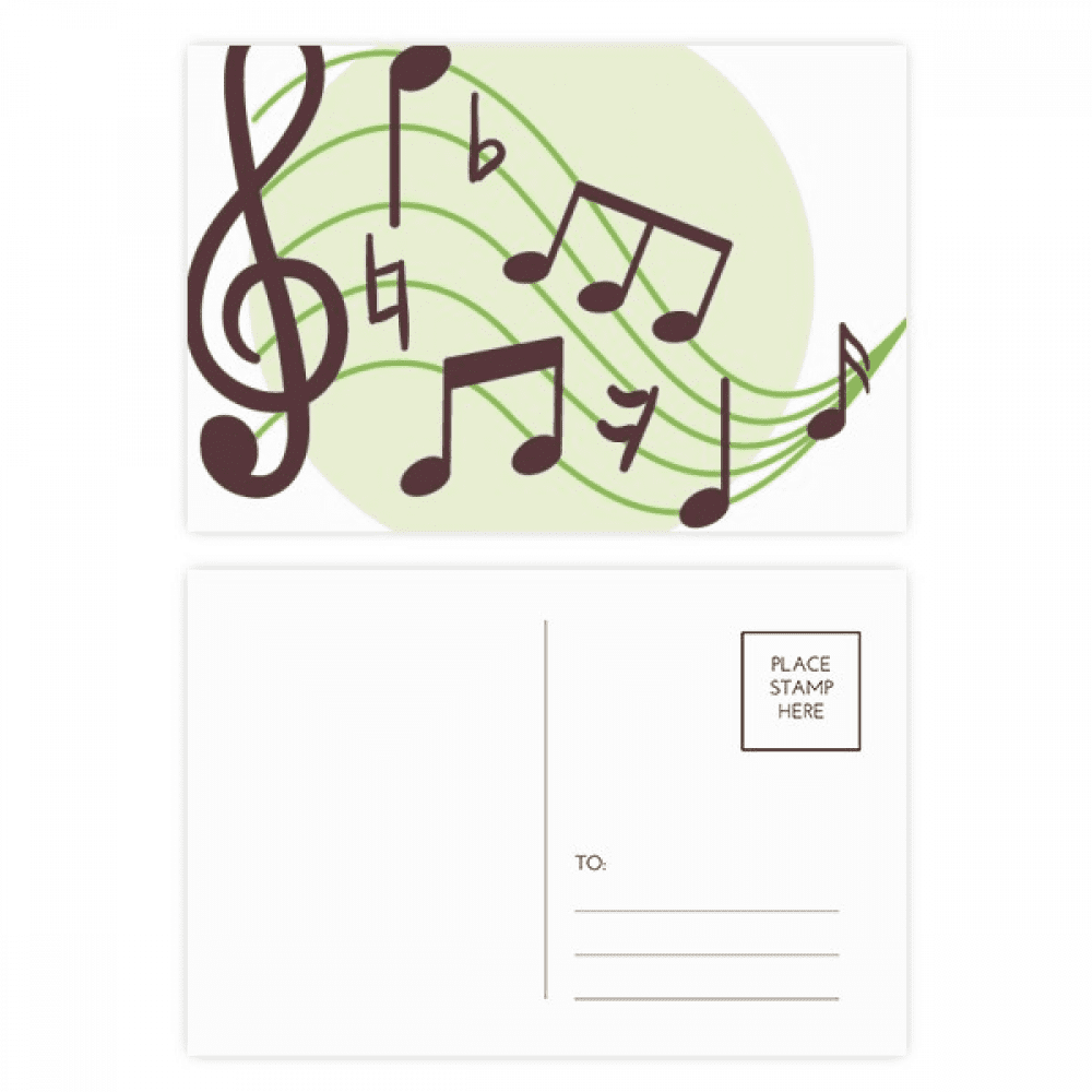 Round-shaped Flappg Music Notes Postcard Set Birthday Mailing Thanks Greeting Card