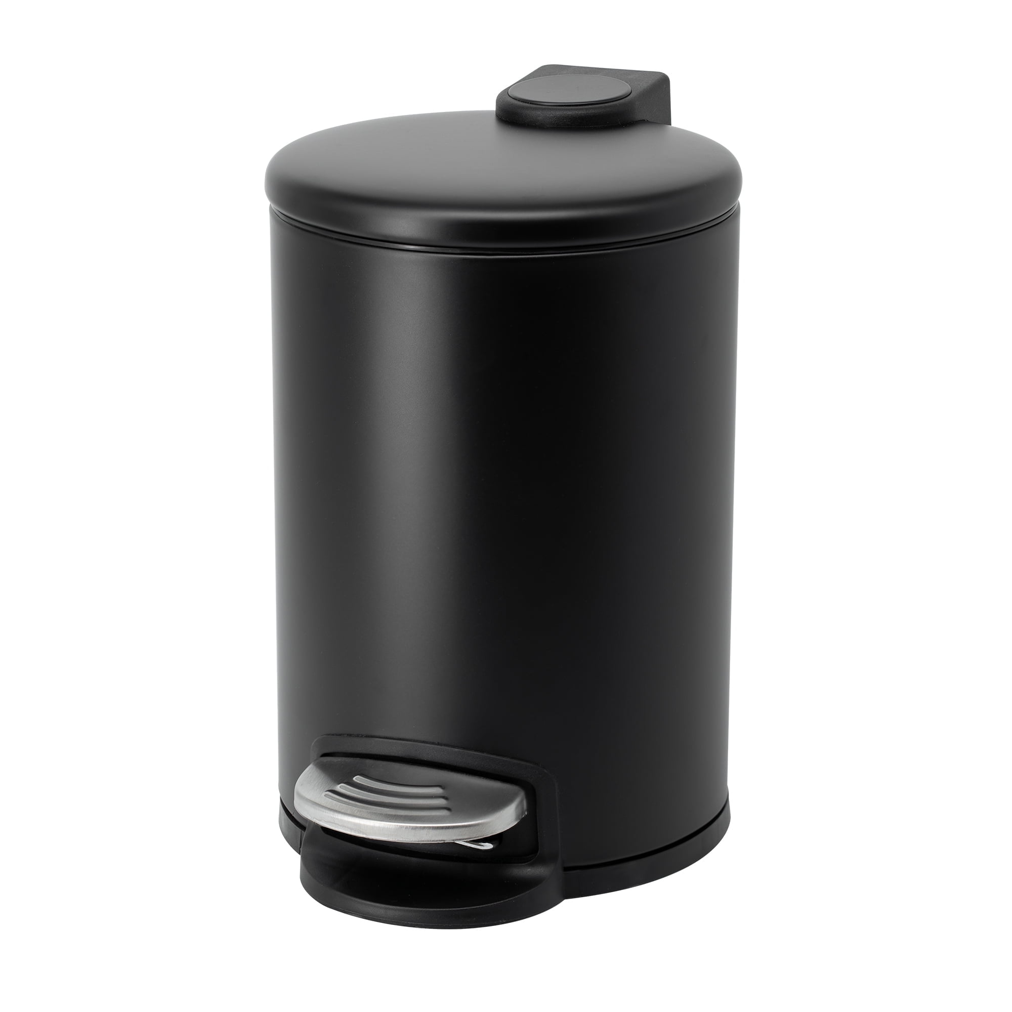 Round slowclose bathroom wastebin with premium pedal, spot accent and