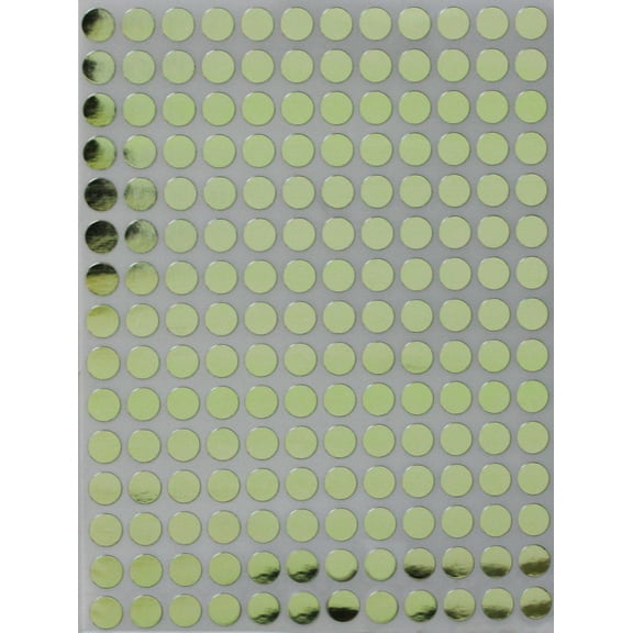 Round sticker metallic ¼” inch 8mm Dot Stickers in Gold, 900 Pack by Royal Green