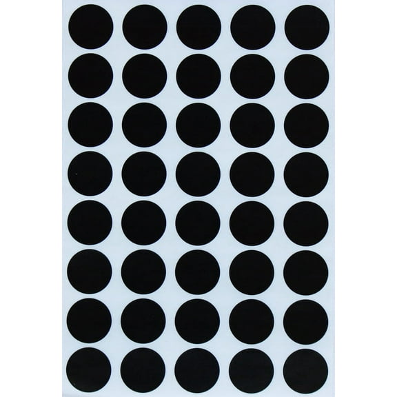 Round stickers Black 19mm, Color Coding Dots - 1000 pack by Royal Green