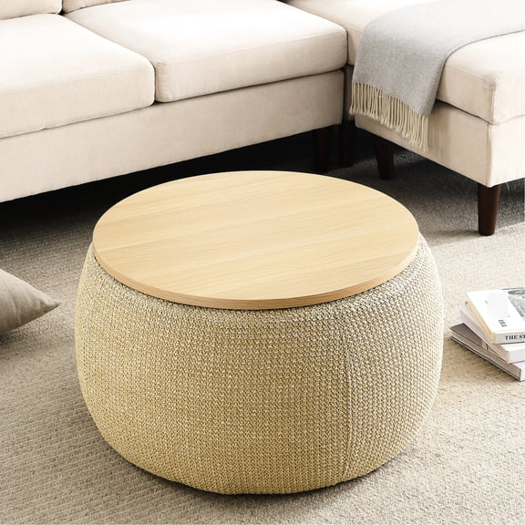 Round storage - 2 in 1 function as seat - Home decoration project / Combines storage and seating