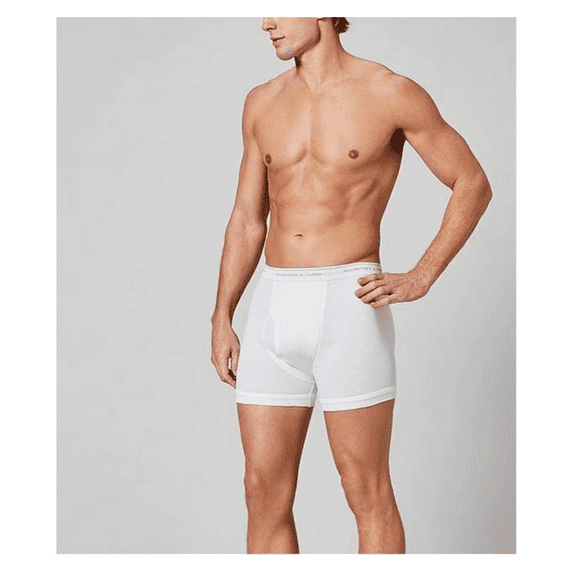 RoundTree and Yorke Knit Boxer Briefs Men's 100% Cotton, White, Size 34