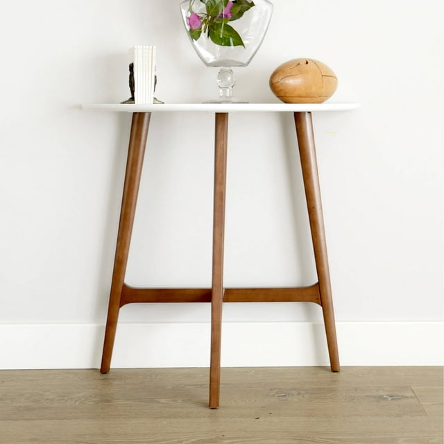 Roundabout Mid-Century Demilune End Table