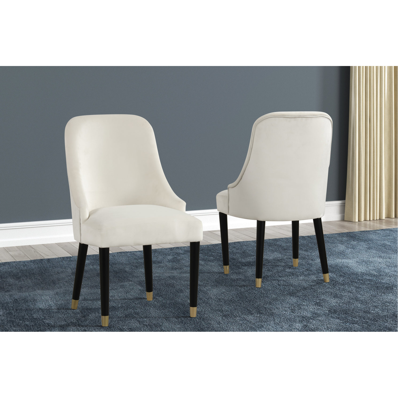 Rounded Back Dining Chairs | Cream Finish | Dining Room Decor - Walmart.com