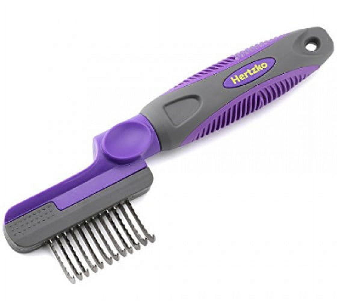 Rounded Blade Dematting Comb By Hertzko Long Blades with Safety Edges