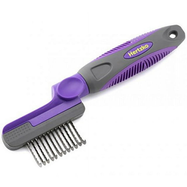 Rounded Blade Dematting Comb By Hertzko Long Blades with Safety Edges