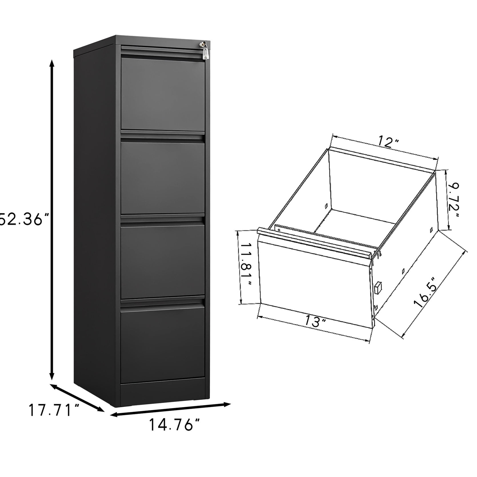 Rounded Corner Handle | Home Office Filing with Anti-tip Function ...