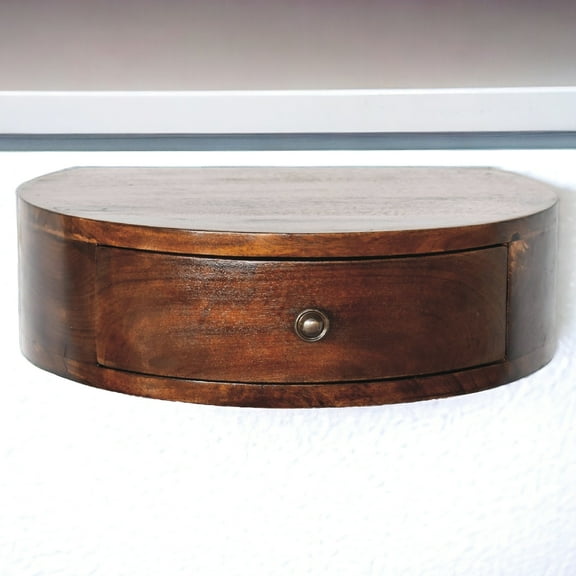 Rounded Edge Solid Wood Nightstand - Chestnut, 1 Drawer Storage Chestnut With Border