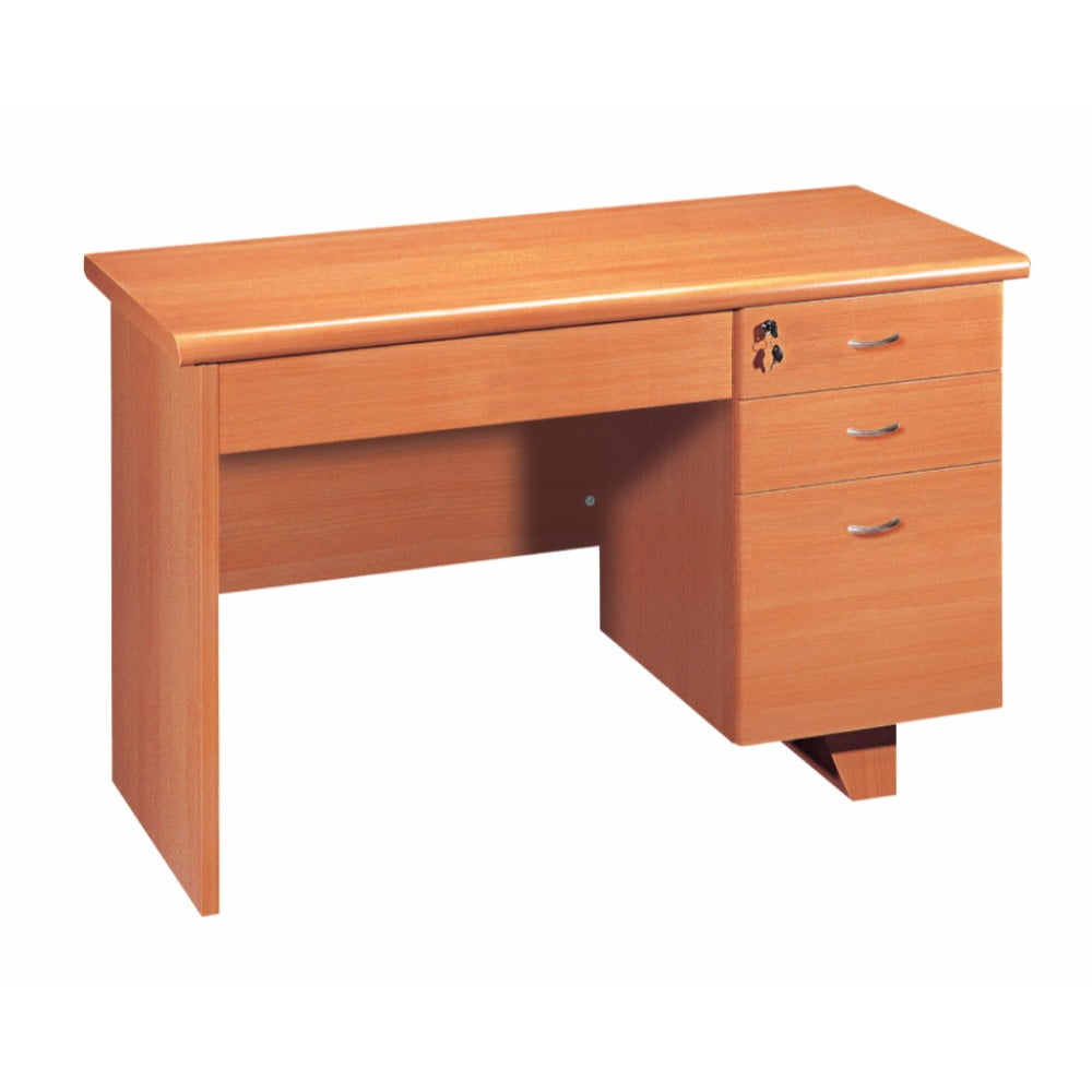 Rounded Front Contemporary Office Desk, Light Brown