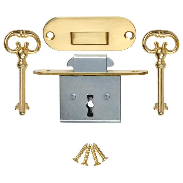 Rounded Full Mortise Lock w/Two Skeleton Keys for Roll Top Desk