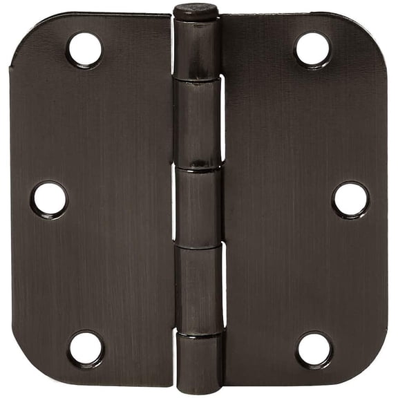 Rounded Interior Door Hinges with Screws, 3.5" x 3.5", Satin Nickel, Curved Corners, 18-Pack