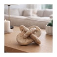 thumbnail image 1 of Rounded Knot for Home and Bathroom Decor - Marble Sculpture for Living Room, Office or Shelf Styling - Modern Stone Decorative Ornament for Coffee Tables and Room Accent - 9", Ivory & Tan, 1 of 10
