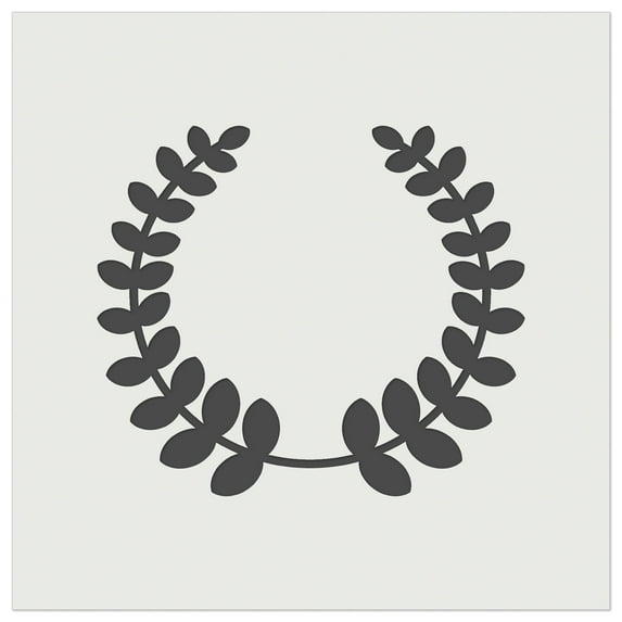 Rounded Laurel Wreath Silhouette DIY Cookie Wall Craft Stencil - 3.5 Inch