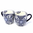 thumbnail image 1 of Rounded Mugs Blue Flowers Pattern, Set of Two Encantada, 1 of 6