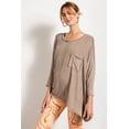 thumbnail image 1 of Rounded Neckline 3/4 Sleeves Washed Top, 1 of 5