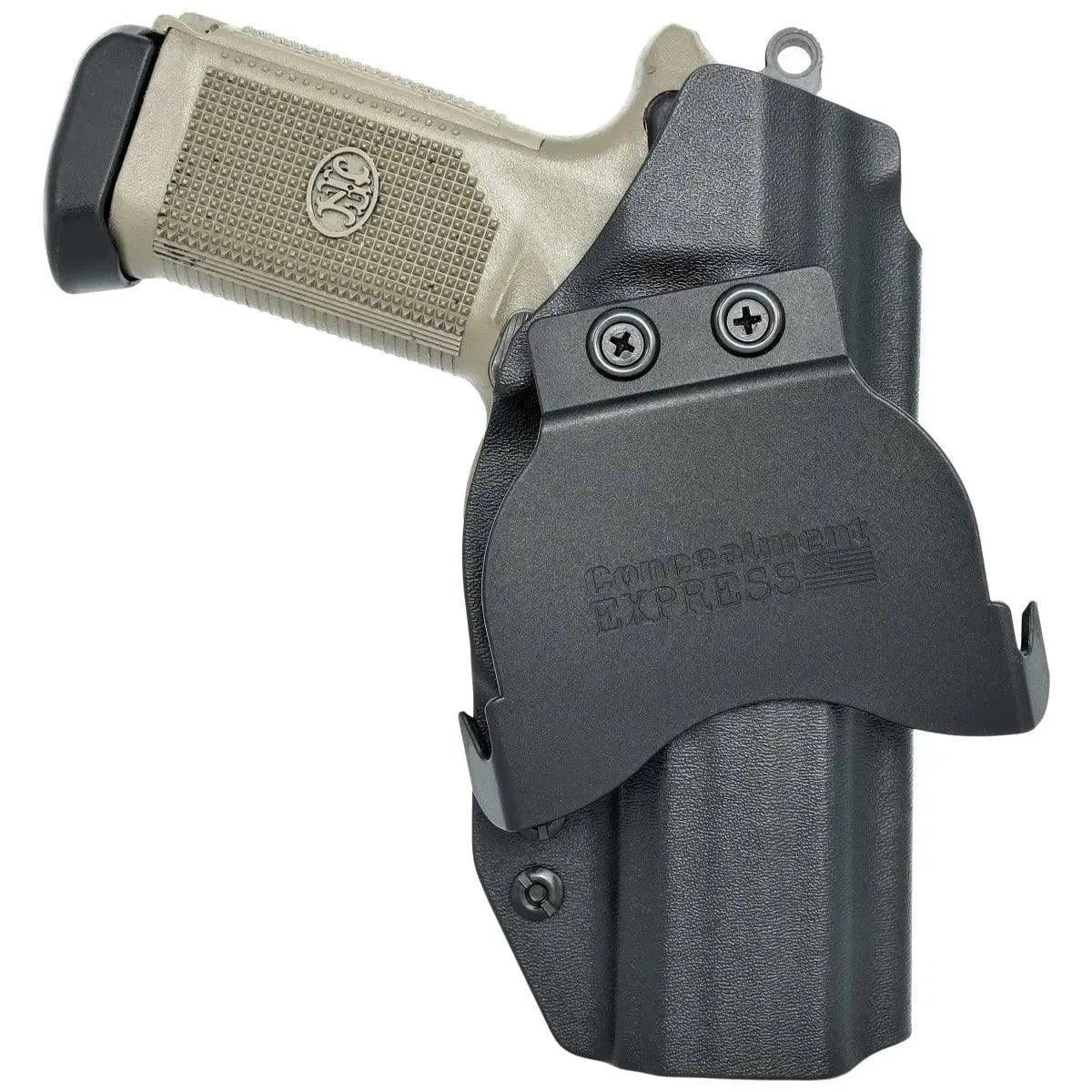 Rounded OWB KYDEX Paddle Holster, FN Herstal FNX 45, Left Hand, Black, FNS-FNX45
